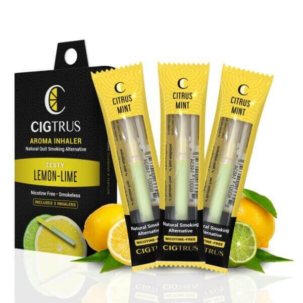 Cigtrus Smokeless Nicotine Free Natural Quit Smoking Aid Oral Fixation Cravings Relief Refreshing Flavored Air Puffer Citrus Mint 3 Pack