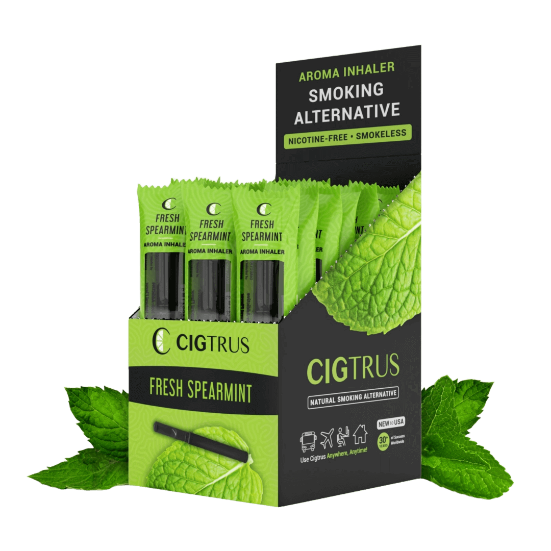 Cigtrus Smokeless Nicotine Free Natural Quit Smoking Aid Oral Fixation Cravings Relief Refreshing Flavored Air Puffer Fresh Spearmint20 Pack