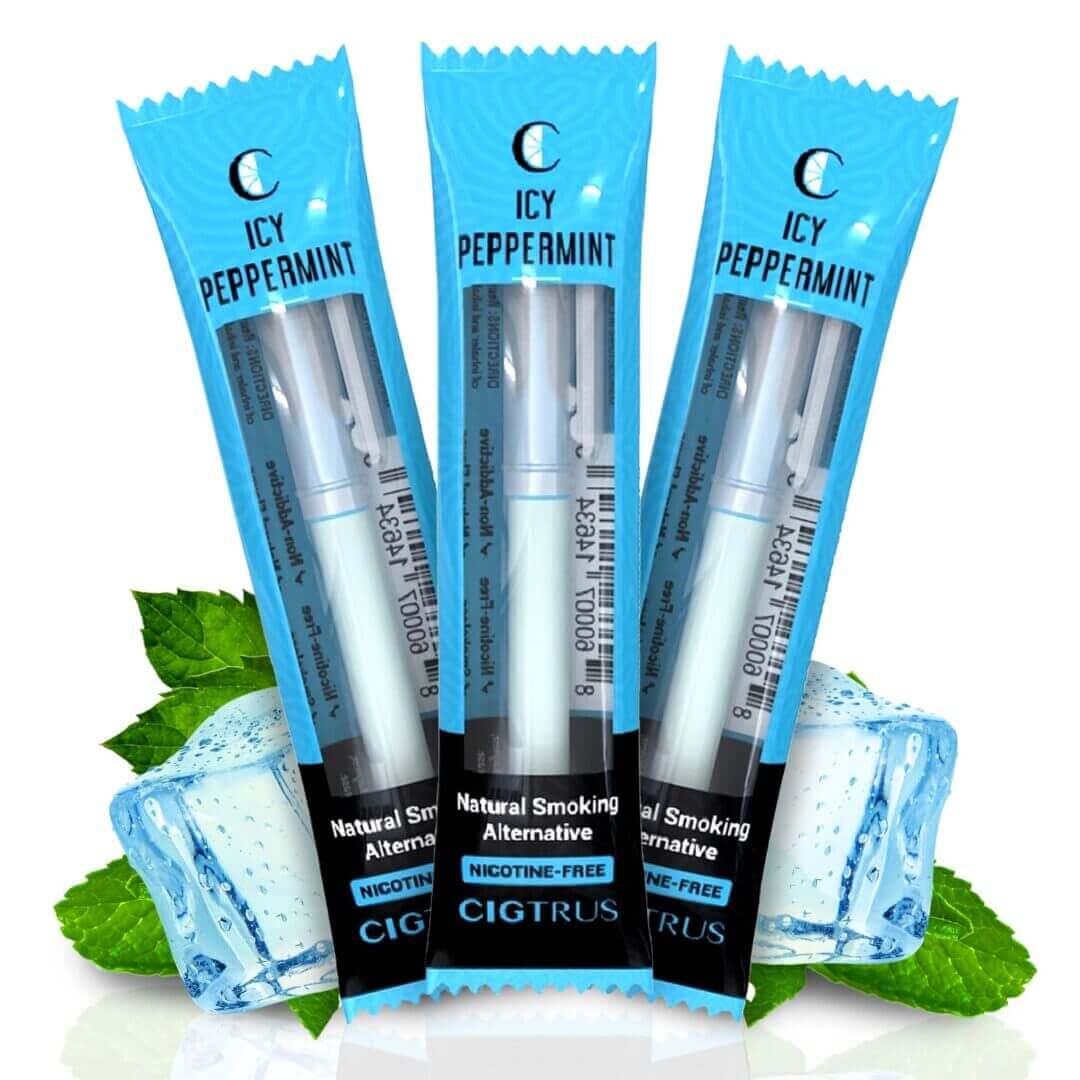Cigtrus Smokeless Nicotine Free Natural Quit Smoking Aid Oral Fixation Cravings Relief Refreshing Flavored Air Puffer Icy Peppermint
