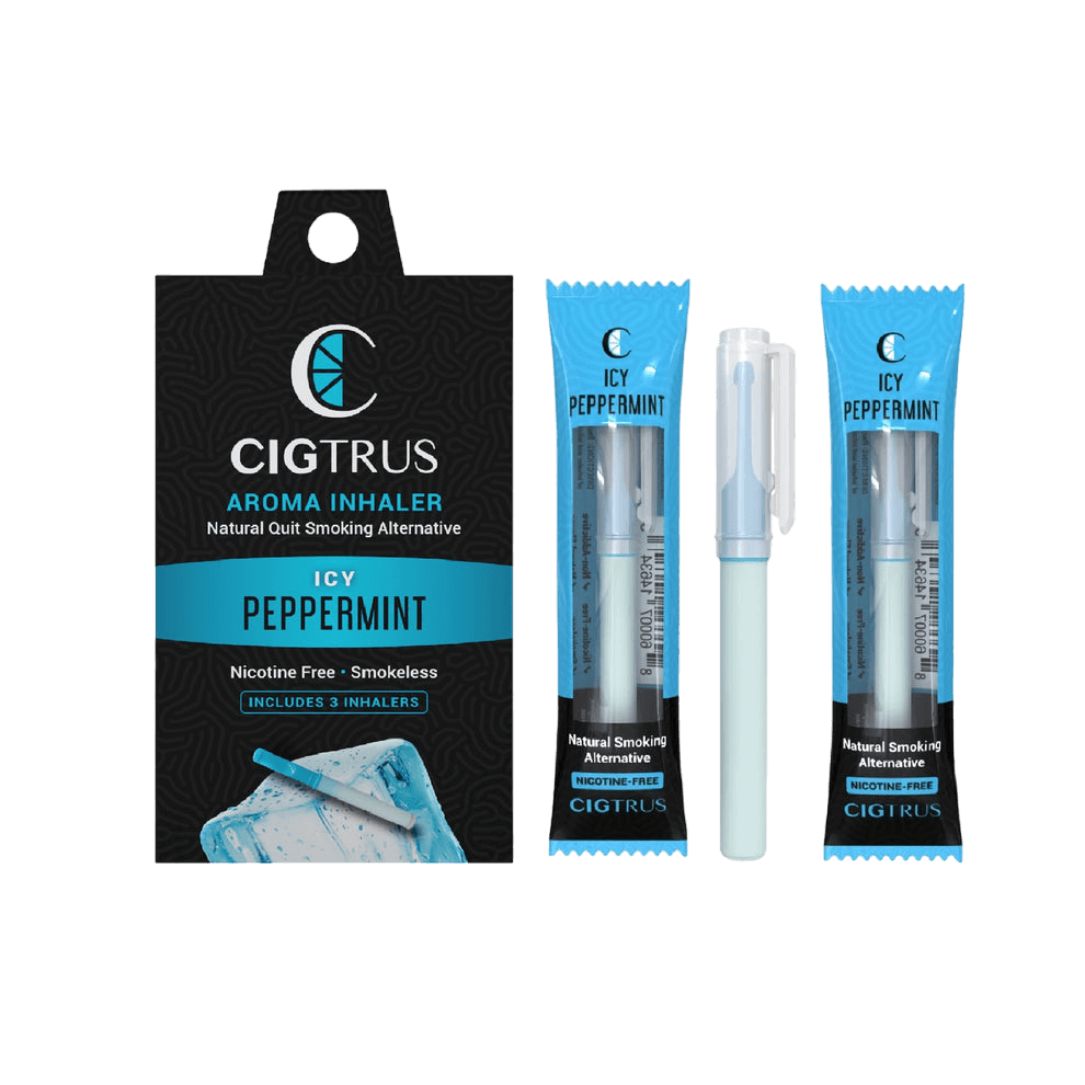 Cigtrus Smokeless inhaler Icy Peppermint Flavor Oxygen Inhaler Natural Quit Smoking Alternative 3 Pack Photoroom