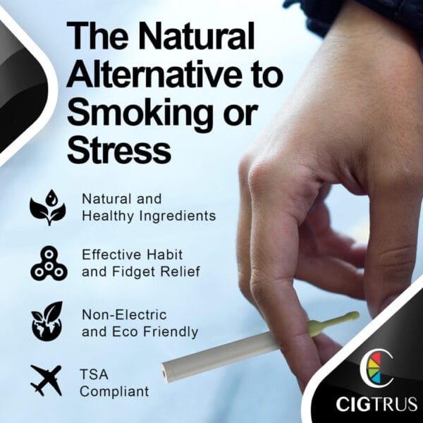 Cigtrus Natural Smoking Alternative - Nicotine-Free, Tobacco-Free Smokeless Aroma Inhaler | Craving Relief & Stop Vaping Support | Citrus Grapefruit & Icy Peppermint Combo 3 Pack Each