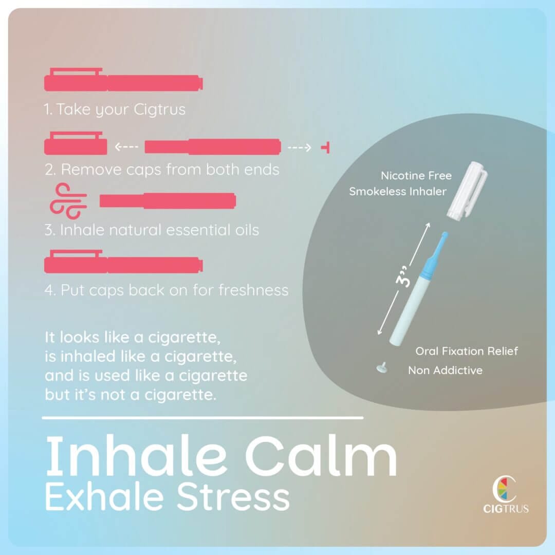 Cigtrus Natural Smoking Alternative – Nicotine-Free, Tobacco-Free Smokeless Aroma Inhaler Quit Smoking, Craving Relief | Icy Peppermint & Fresh Spearmint Flavor Variety Pack