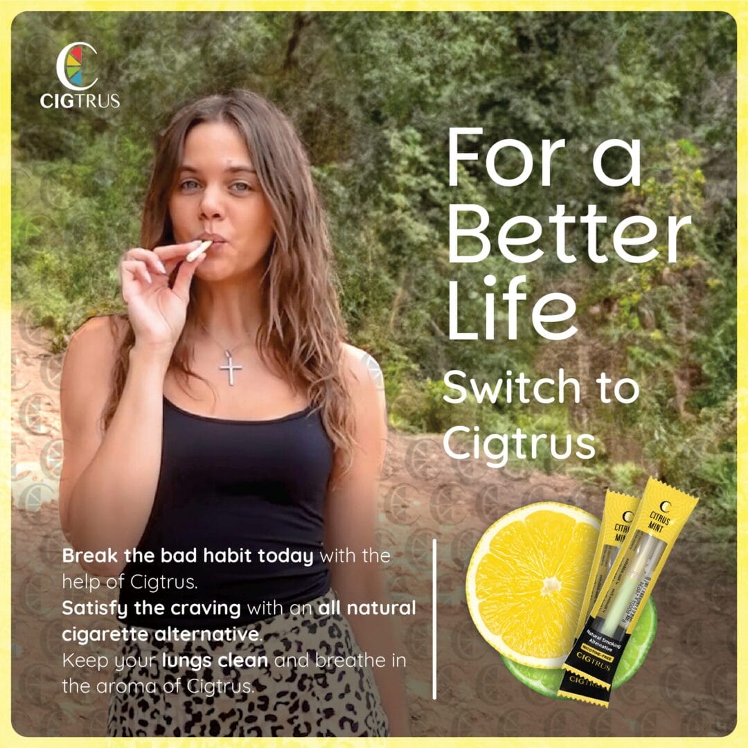 Cigtrus Natural Smoking Alternative - Nicotine-Free, Tobacco-Free Smokeless Aroma Inhaler | Craving Relief & Stop Vaping Support | Citrus Grapefruit & Icy Peppermint Combo 3 Pack Each