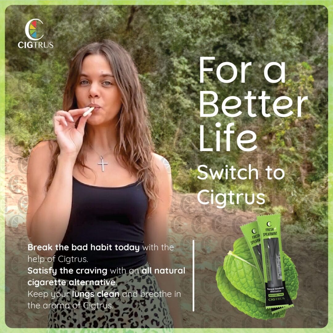 Cigtrus Natural Smoking Alternative - Nicotine-Free, Tobacco-Free Smokeless Aroma Inhaler | Craving Relief & Stop Vaping Support | Citrus Mint & Fresh Spearmint Combo (3 Pack Each)